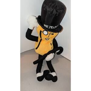Vintage 1991 24" Planters Mr. Peanut Plush Cloth Doll Cane Advertising Rare